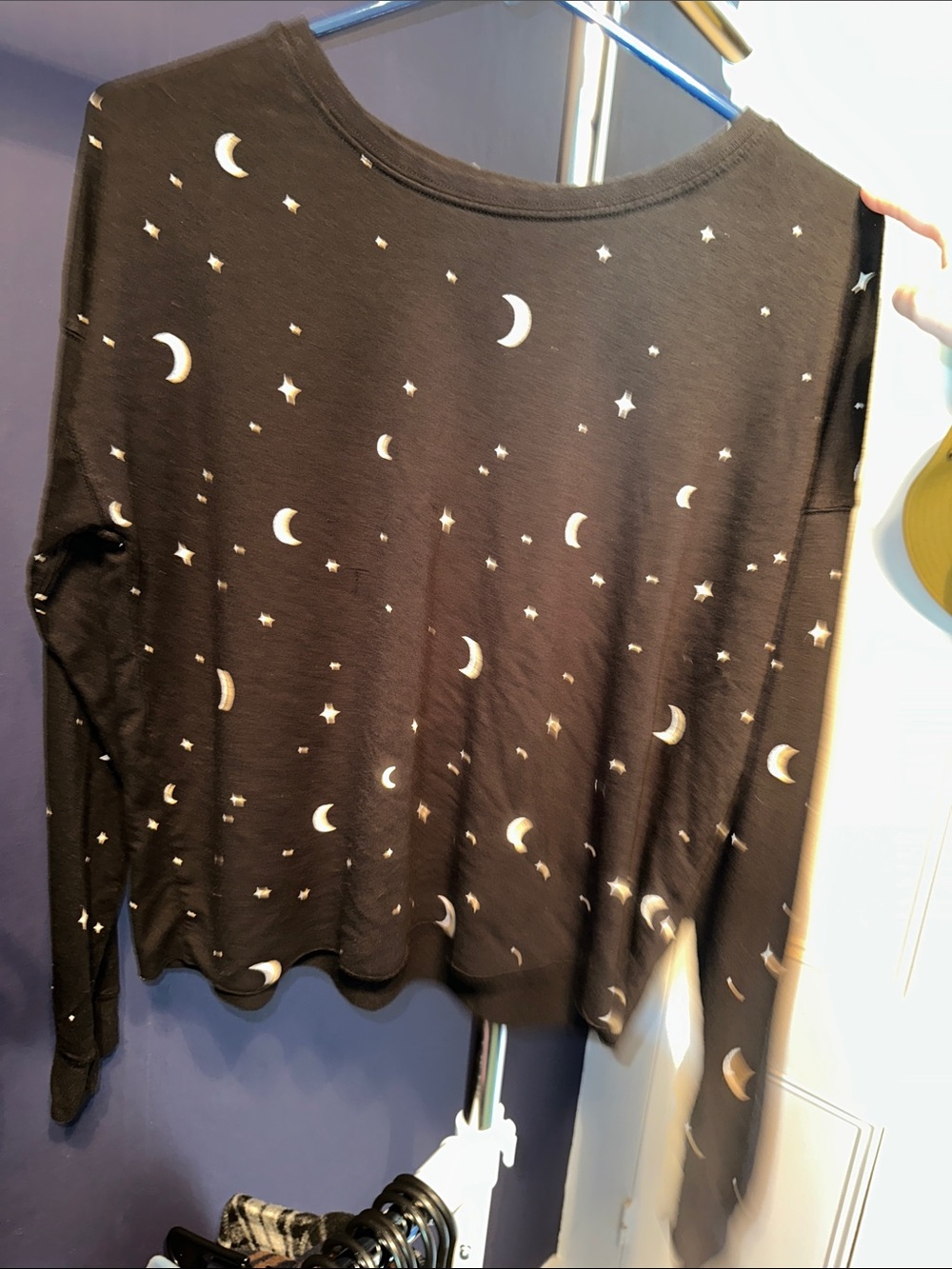 Thread & Supply Black Long-Sleeve Moon & Stars Top